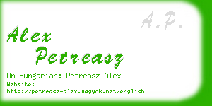 alex petreasz business card